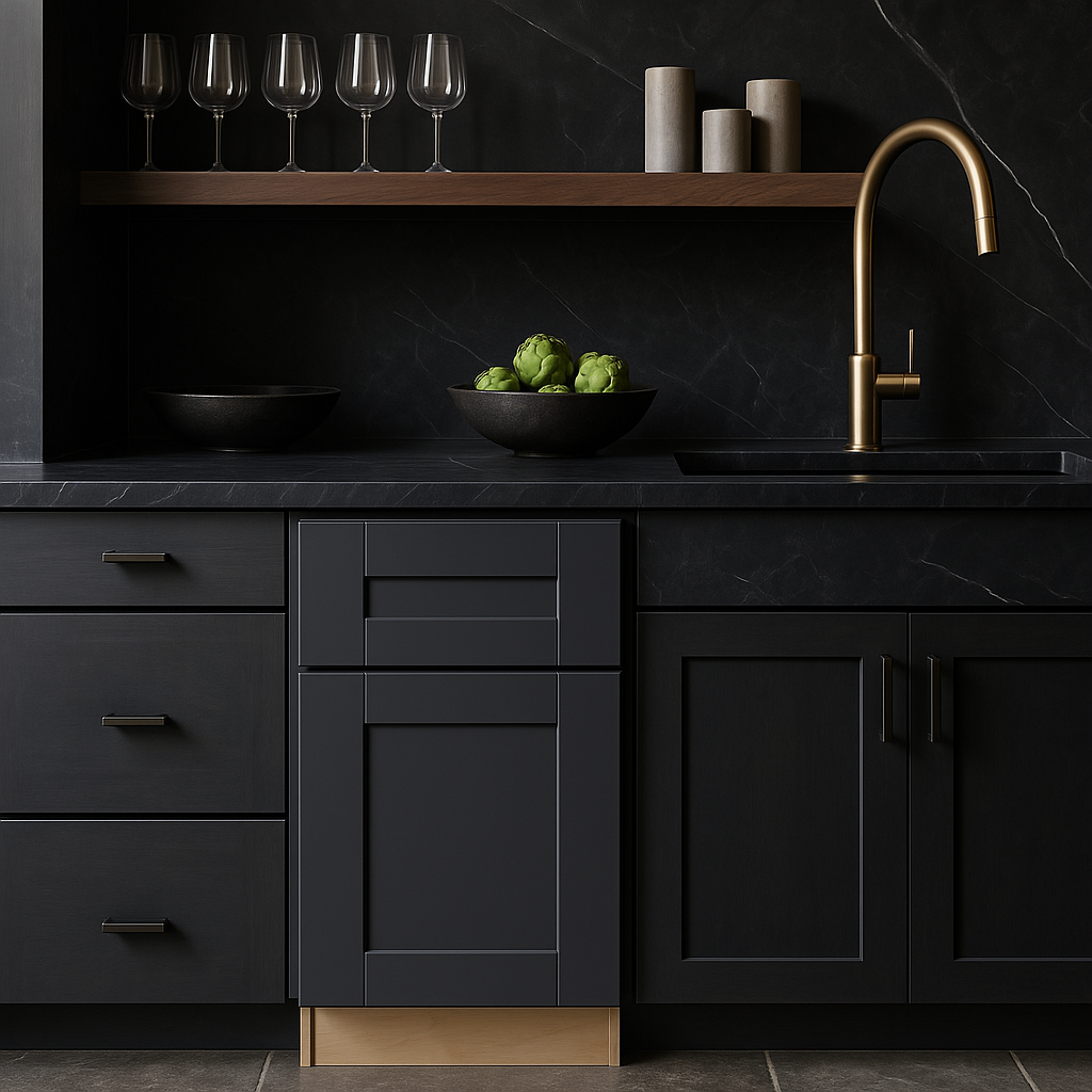 Home Decorators Collection Washington Kitchen Cabinet in Onyx