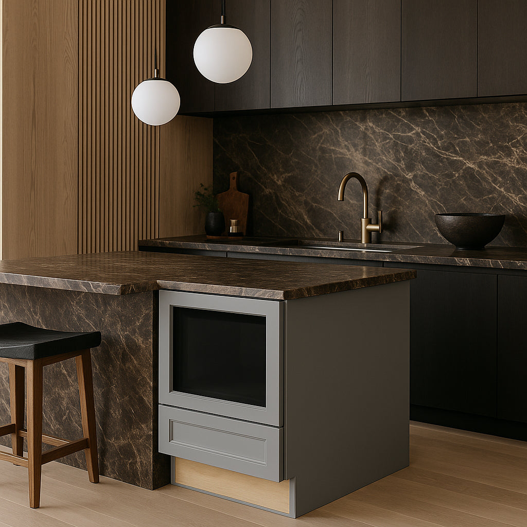 Home Decorators Collection Newport Microwave Base Kitchen Cabinet, Pearl Gray