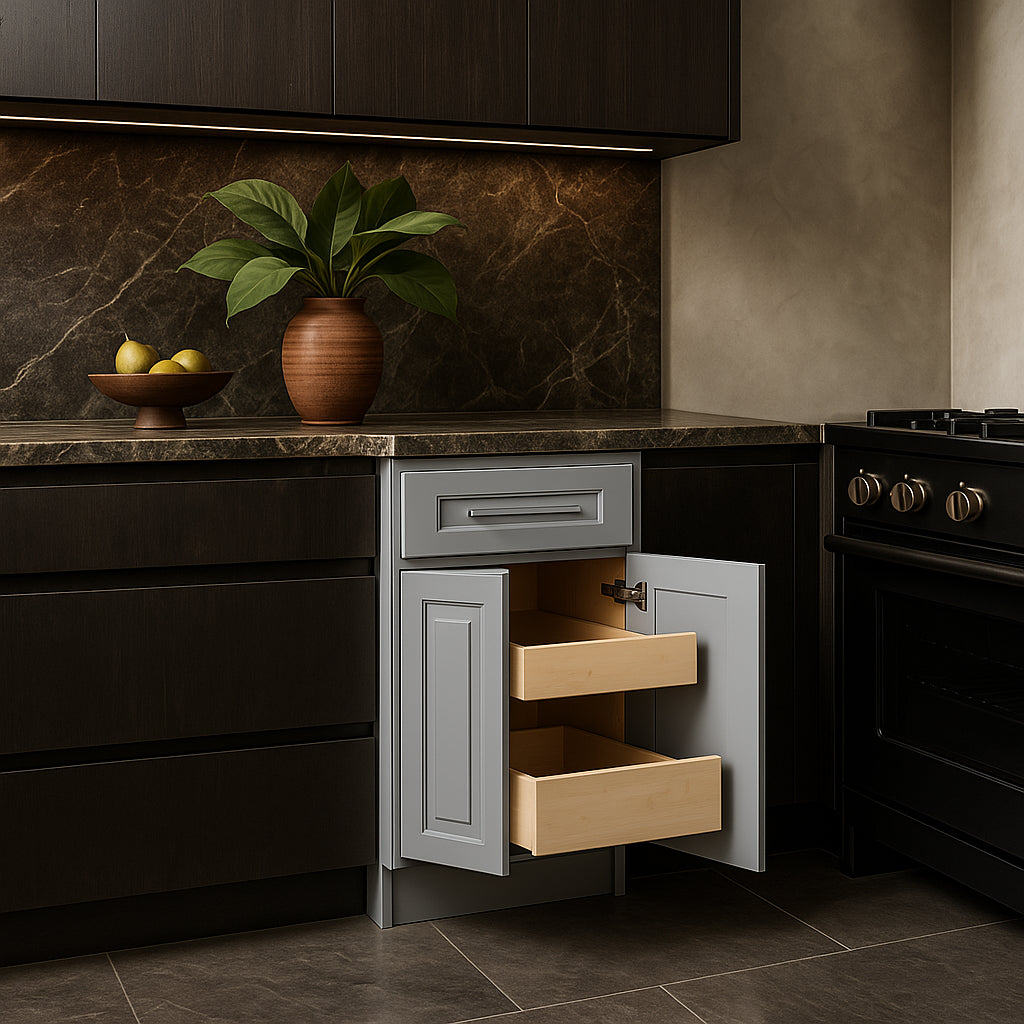 Home Decorators Collection Grayson 24 in. Pearl Gray Base Kitchen Cabinet