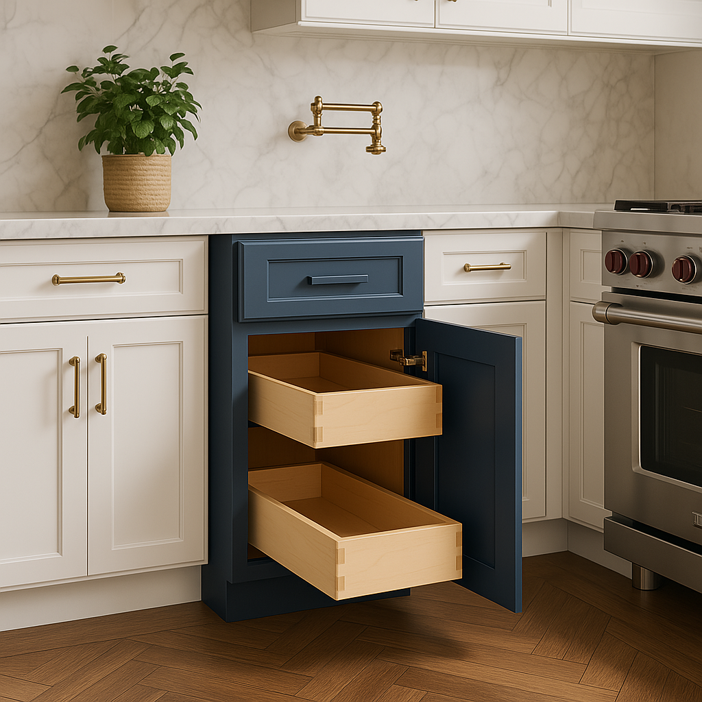 Home Decorators Collection Grayson Mythic Blue Kitchen Cabinet