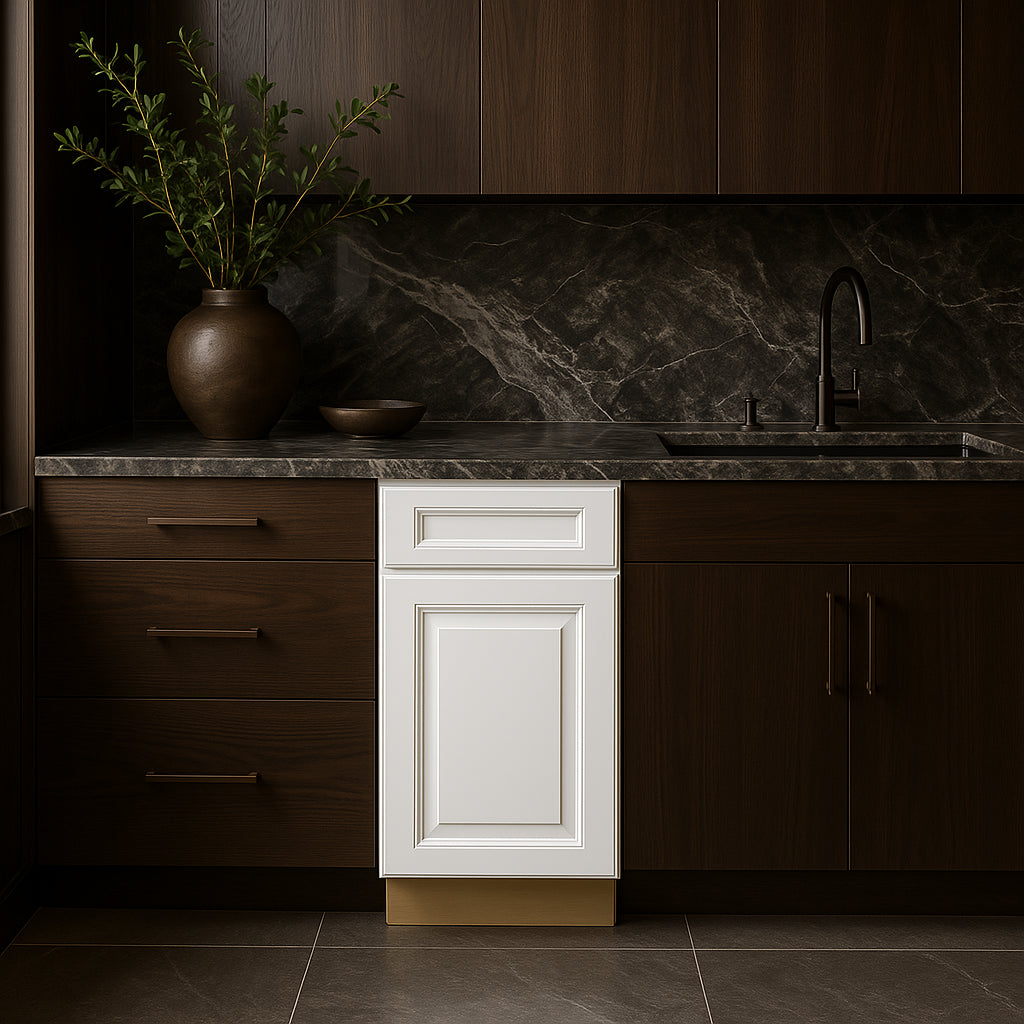 Home Decorators Collection Grayson 15 in. W x 24 in. D x 34.5 in. H Assembled Plywood Base Kitchen Cabinet in Pacific White