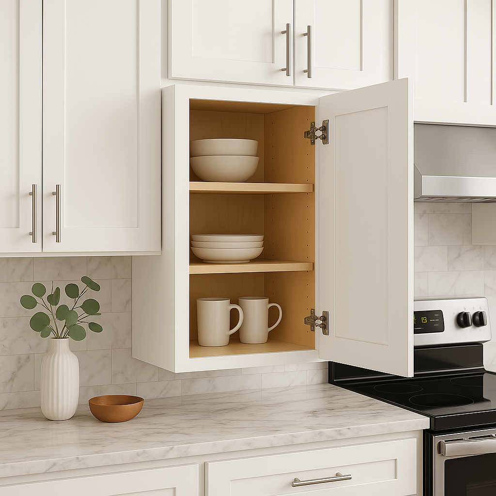 Home Decorators Collection Grayson 12 in. W x 12 in. D x 30 in. H Assembled Plywood Wall Kitchen Cabinet in Pacific White with Soft Close