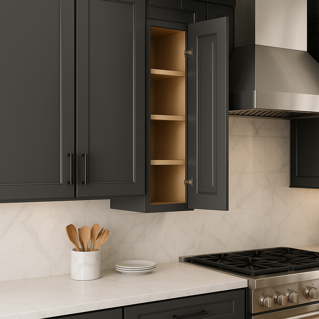 Home Decorators Collection Grayson 12 in. W x 12 in. D x 36 in. H Assembled Plywood Wall Kitchen Cabinet in Deep Onyx with Soft Close