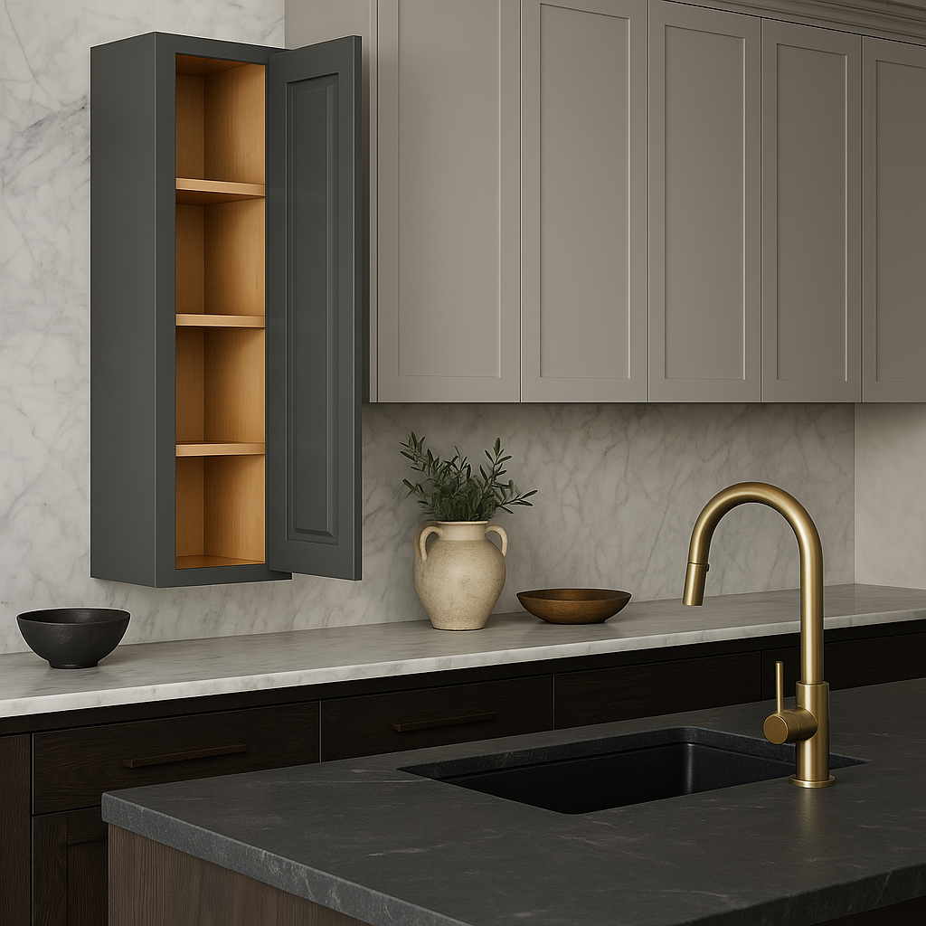Home Decorators Collection Grayson Pearl Gray Kitchen Wall Cabinet with Soft-Close