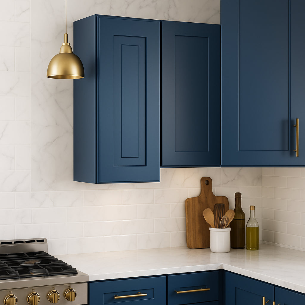 Home Decorators Collection Grayson Mythic Blue Plywood Wall Kitchen Cabinet