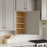 Home Decorators Collection Grayson 15 in. W x 12 in. D x 36 in. H Assembled Plywood Wall Kitchen Cabinet in Pearl Gray with Soft Close