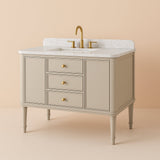 Home Decorators Collection Collette 48-Inch Single Sink Bathroom Vanity in Greige with Carrara Marble Top