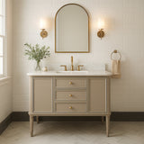 Home Decorators Collection Collette 48-Inch Single Sink Bathroom Vanity in Greige with Carrara Marble Top