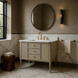 Home Decorators Collection Collette 48-Inch Single Sink Bathroom Vanity in Greige with Carrara Marble Top