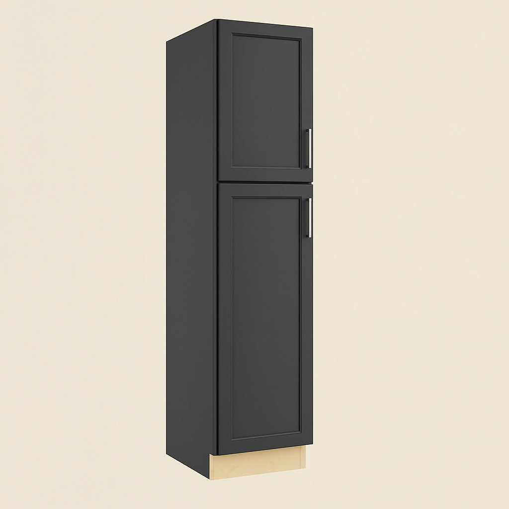 Home Decorators Collection Grayson 18 in. W x 24 in. D x 84 in. H Assembled Plywood Pantry Kitchen Cabinet in Deep Onyx