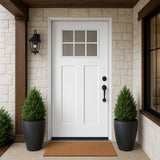 Masonite 36 x 80 in. Craftsman 6 Lite Left Hand Inswing Primed Smooth Fiberglass Prehung Front Door, No Brickmold
