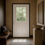Masonite Premium 9 Lite Primed Steel Prehung Front Door, Right-Hand Inswing, No Brickmold, 36 in. x 80 in.