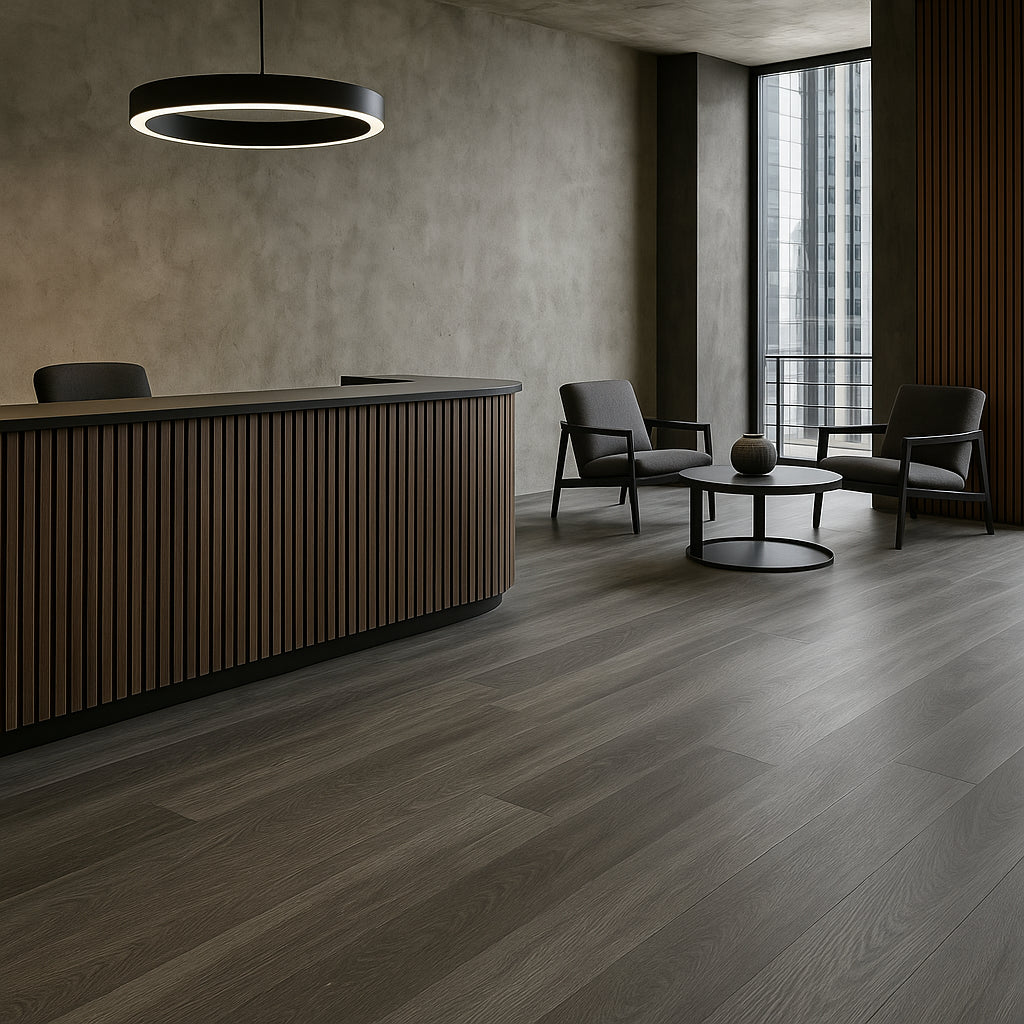 Armstrong Flooring RenoVantage Pro Thunder Cloud Gray Luxury Vinyl Plank Flooring - Waterproof, Glue Down, 38.88 Sq. Ft.