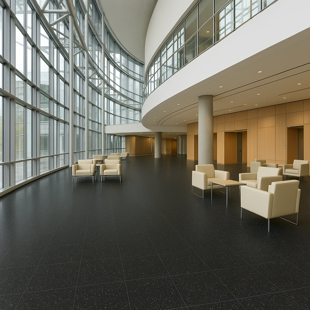 Armstrong Flooring Safety Zone VCT Slate Black 12-in x 12-in Commercial Vinyl Tile Flooring