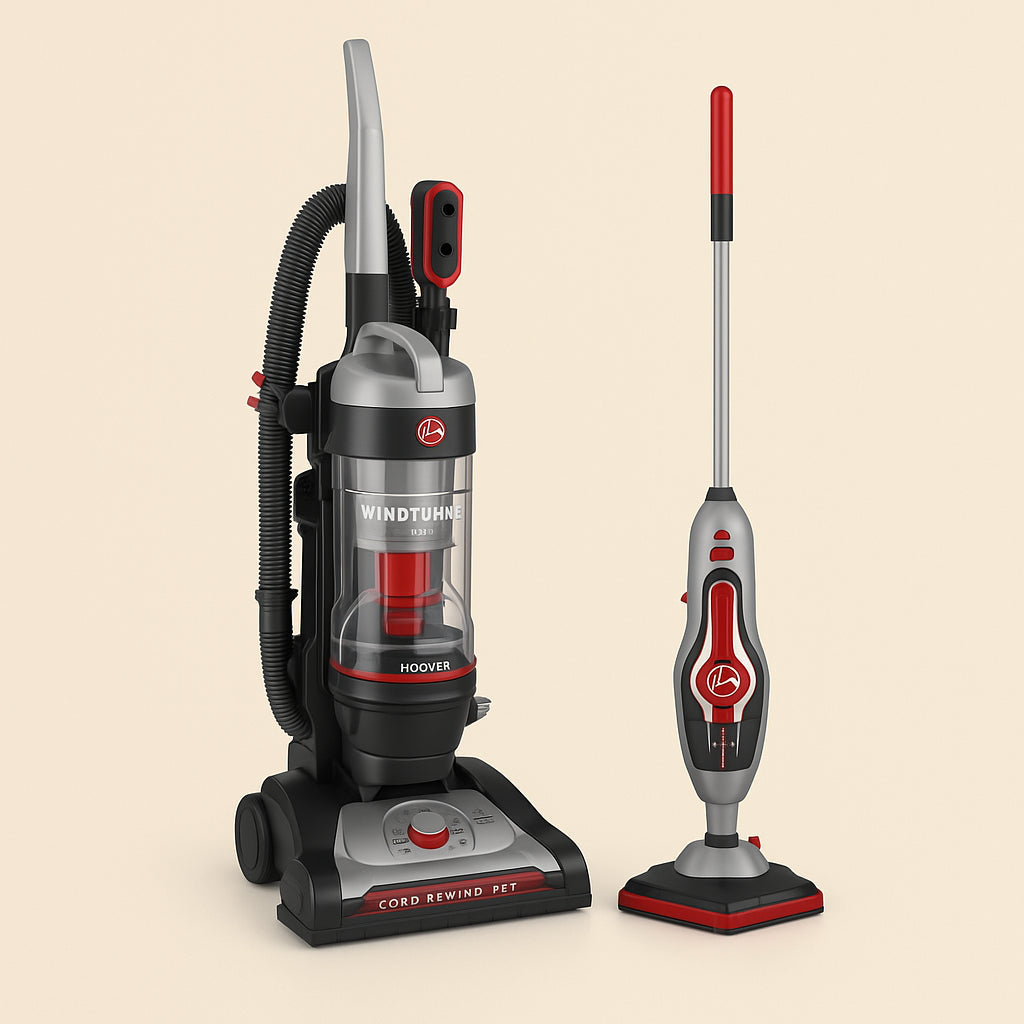HOOVER WindTunnel Cord Rewind Pet Bagless Upright Vacuum Cleaner with Pet Steam Mop