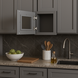 HOMEIBRO 36 in. W x 12 in. D x 12 in. H Shaker Gray Plywood Wall Kitchen Cabinet with 2 Doors