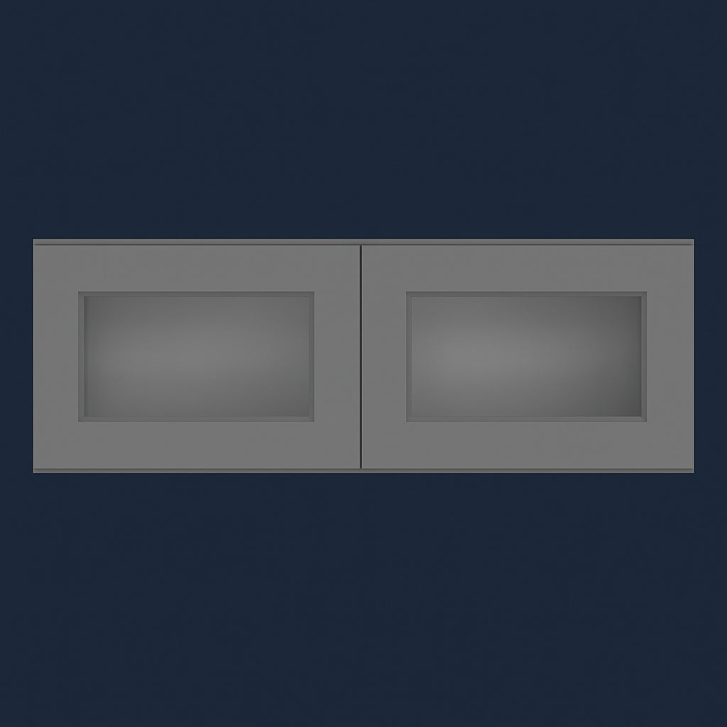 HOMEIBRO 36 in. W x 12 in. D x 12 in. H Shaker Gray Plywood Wall Kitchen Cabinet with 2 Doors