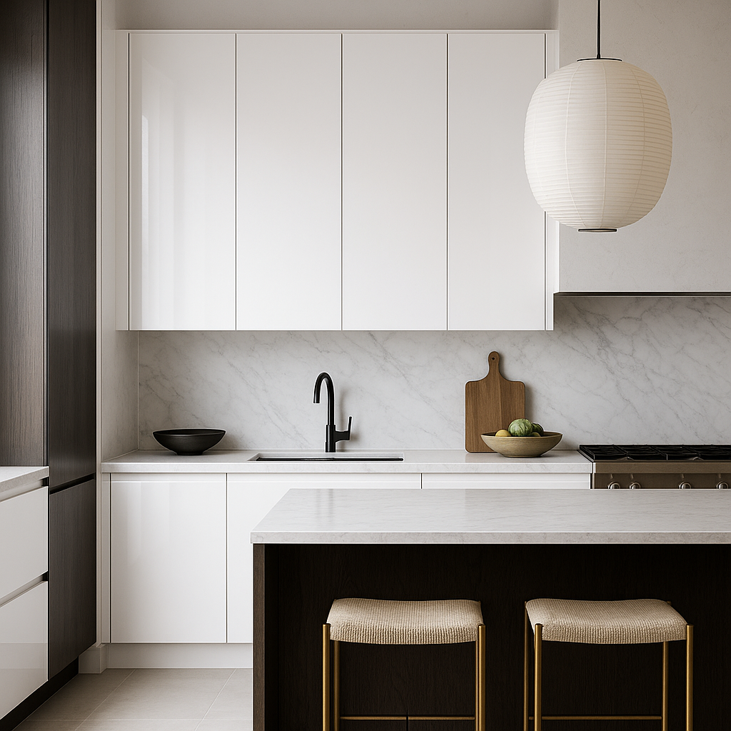 Cambridge Radiance 9 in. W x 12 in. D x 30 in. H Ready-to-Assemble Slab Wall Kitchen Cabinet in White Gloss