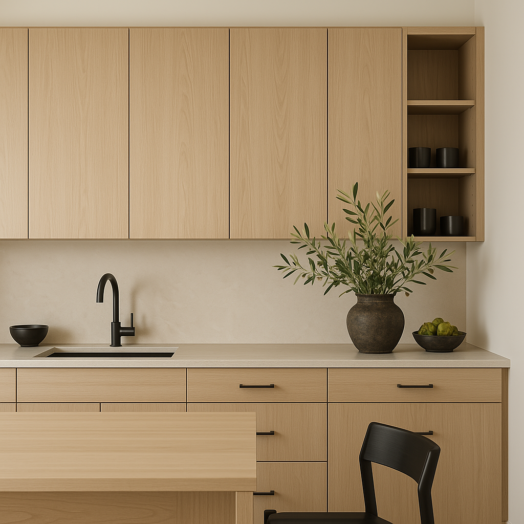 Cambridge Radiance 9 in. W x 12 in. D x 30 in. H Ready-to-Assemble Slab Wall Kitchen Cabinet in Light Oak