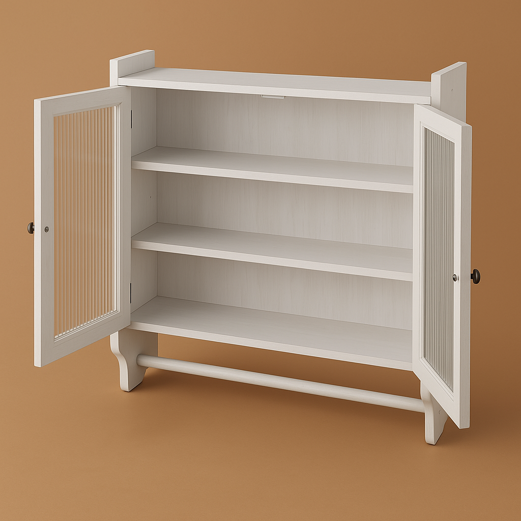 Unbranded 24 in. W x 7 in. D x 23 in. H Modern 3-Tier Medicine Cabinet Wall Cabinet in White