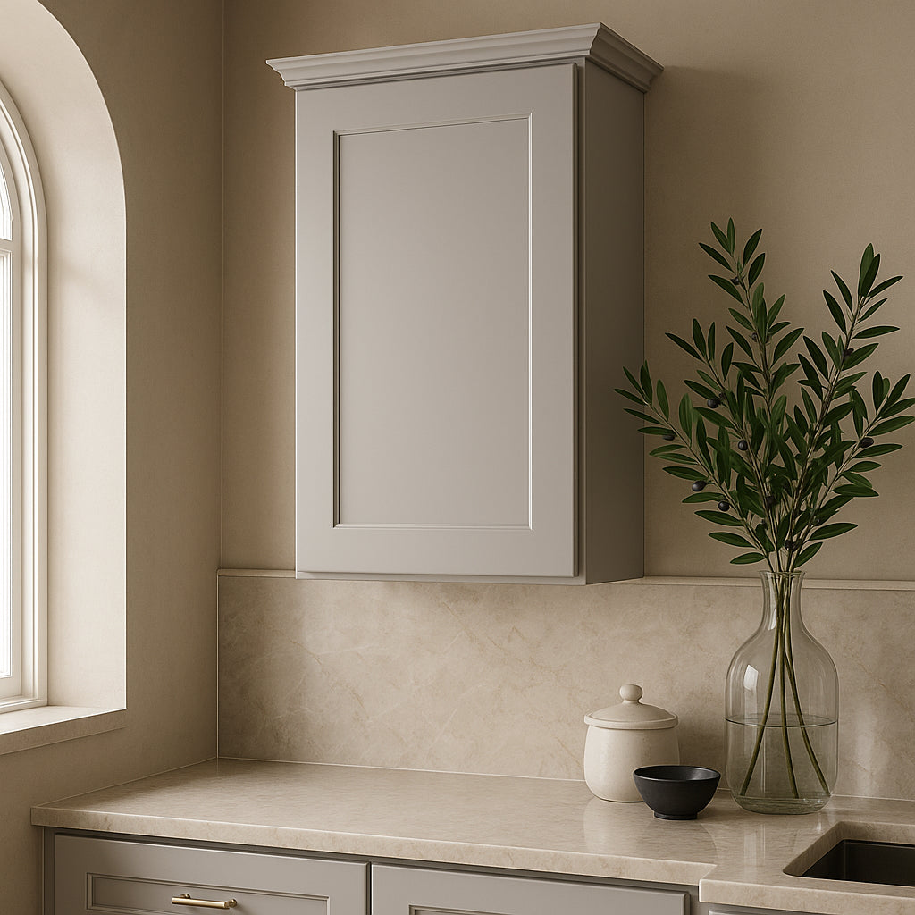 Hampton Bay Avondale 15 in. W x 12 in. D x 30 in. H Ready to Assemble Plywood Shaker Wall Kitchen Cabinet in Dove Gray
