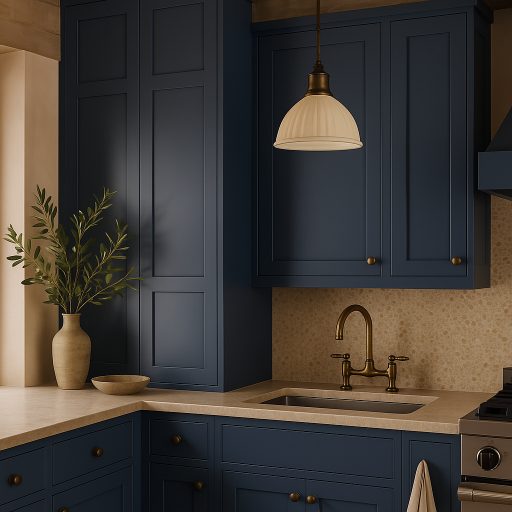Hampton Bay Avondale 9 in. W x 12 in. D x 36 in. H Ready to Assemble Plywood Shaker Wall Kitchen Cabinet in Ink Blue