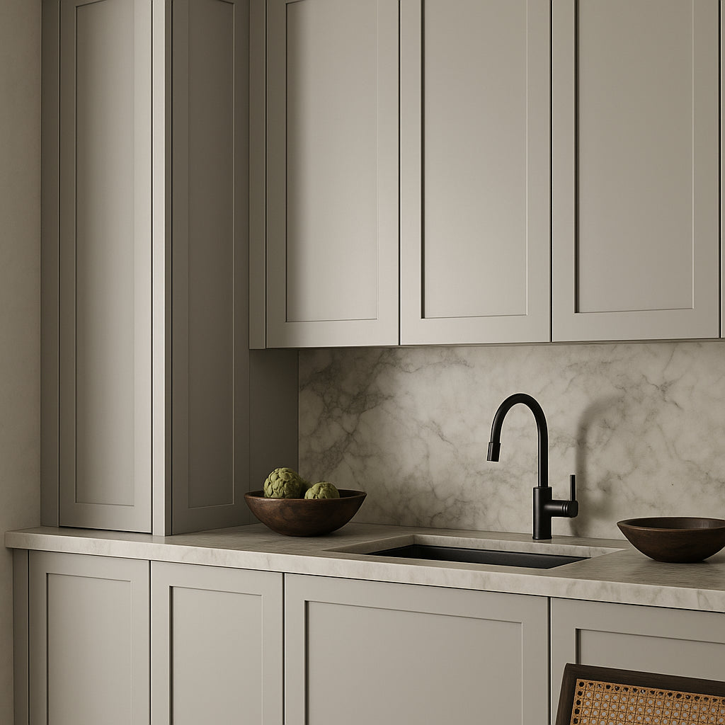 Hampton Bay Avondale Shaker Wall Kitchen Cabinet, Dove Gray, 9 in. W x 12 in. D x 36 in. H