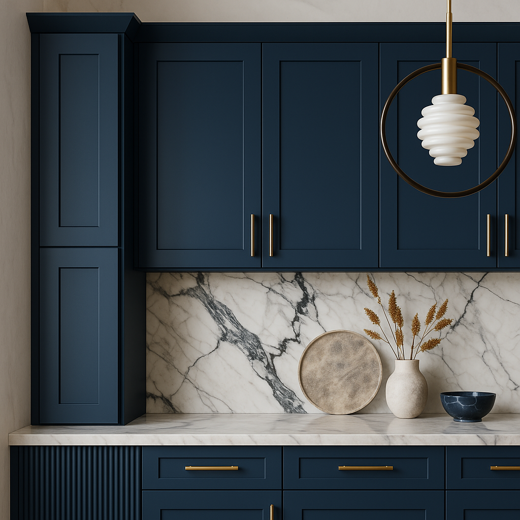 Hampton Bay Avondale Shaker Wall Kitchen Cabinet, Ink Blue, 9 in. W x 12 in. D x 30 in. H