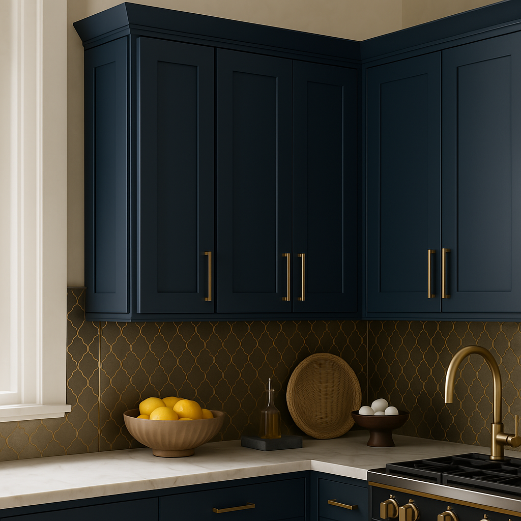Hampton Bay Avondale Shaker Wall Kitchen Cabinet, Ink Blue, 9 in. W x 12 in. D x 30 in. H