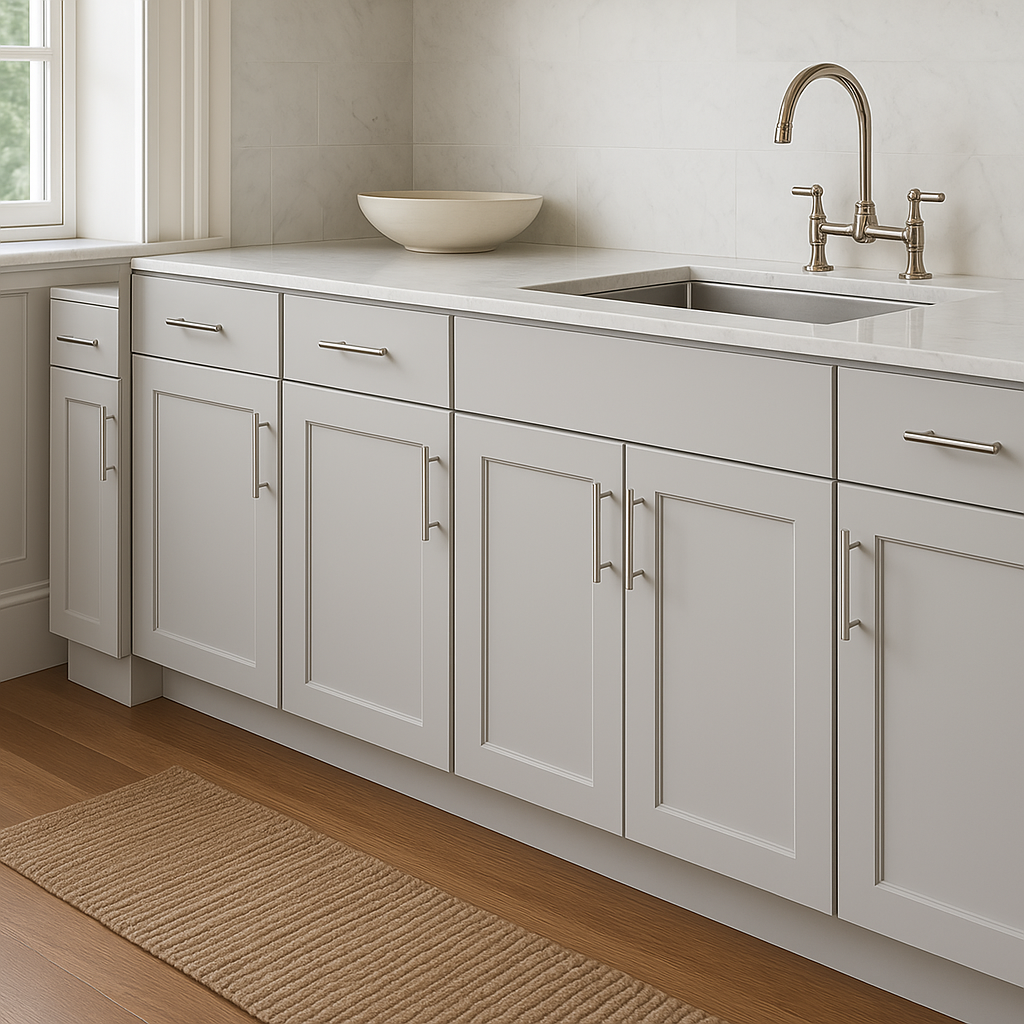 Hampton Bay Avondale 12 in. W x 24 in. D x 34.5 in. H Ready to Assemble Plywood Shaker Base Kitchen Cabinet in Dove Gray