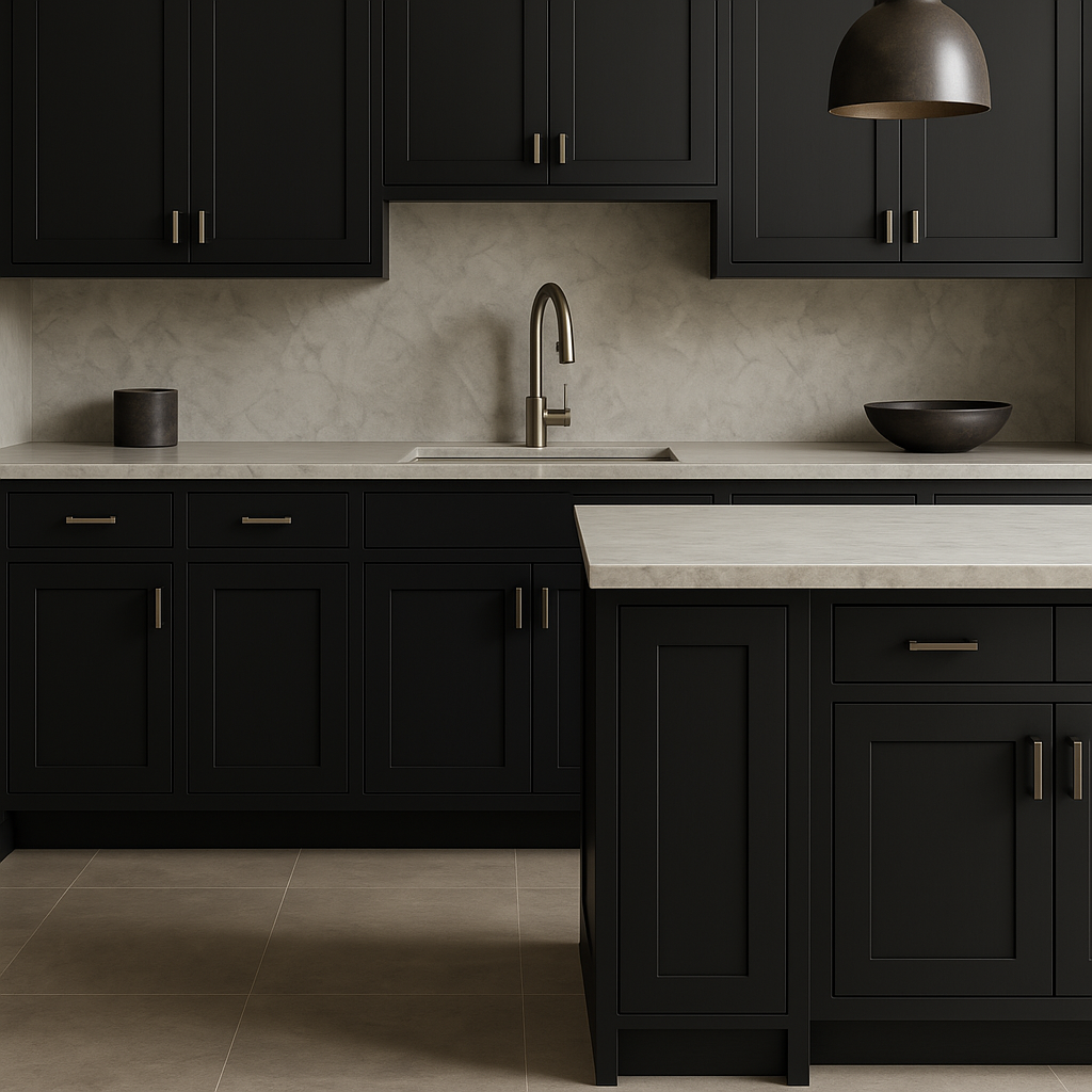 Hampton Bay Avondale Shaker Base Kitchen Cabinet, 9 in. W x 24 in. D x 34.5 in. H, Raven Black