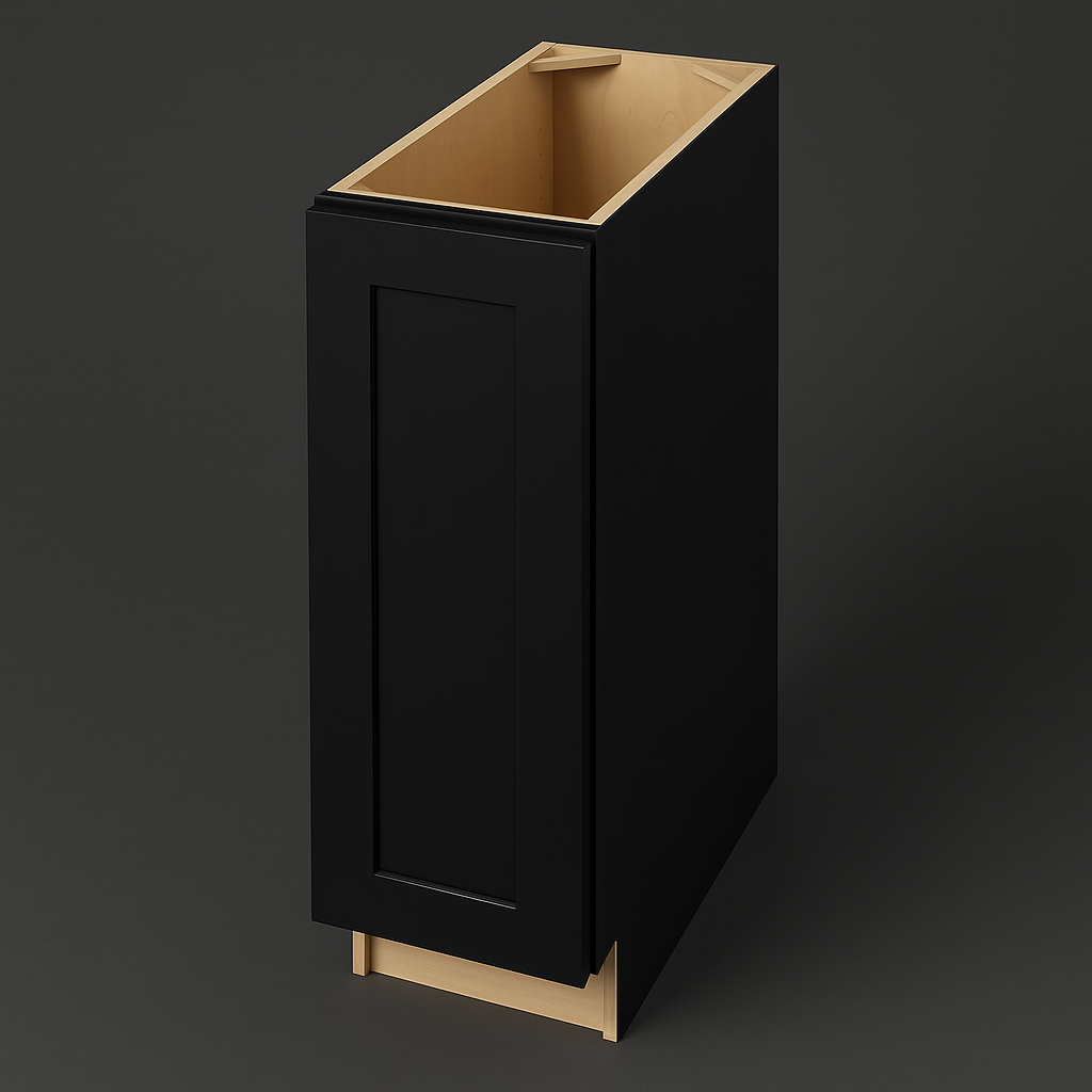 Hampton Bay Avondale Shaker Base Kitchen Cabinet, 9 in. W x 24 in. D x 34.5 in. H, Raven Black
