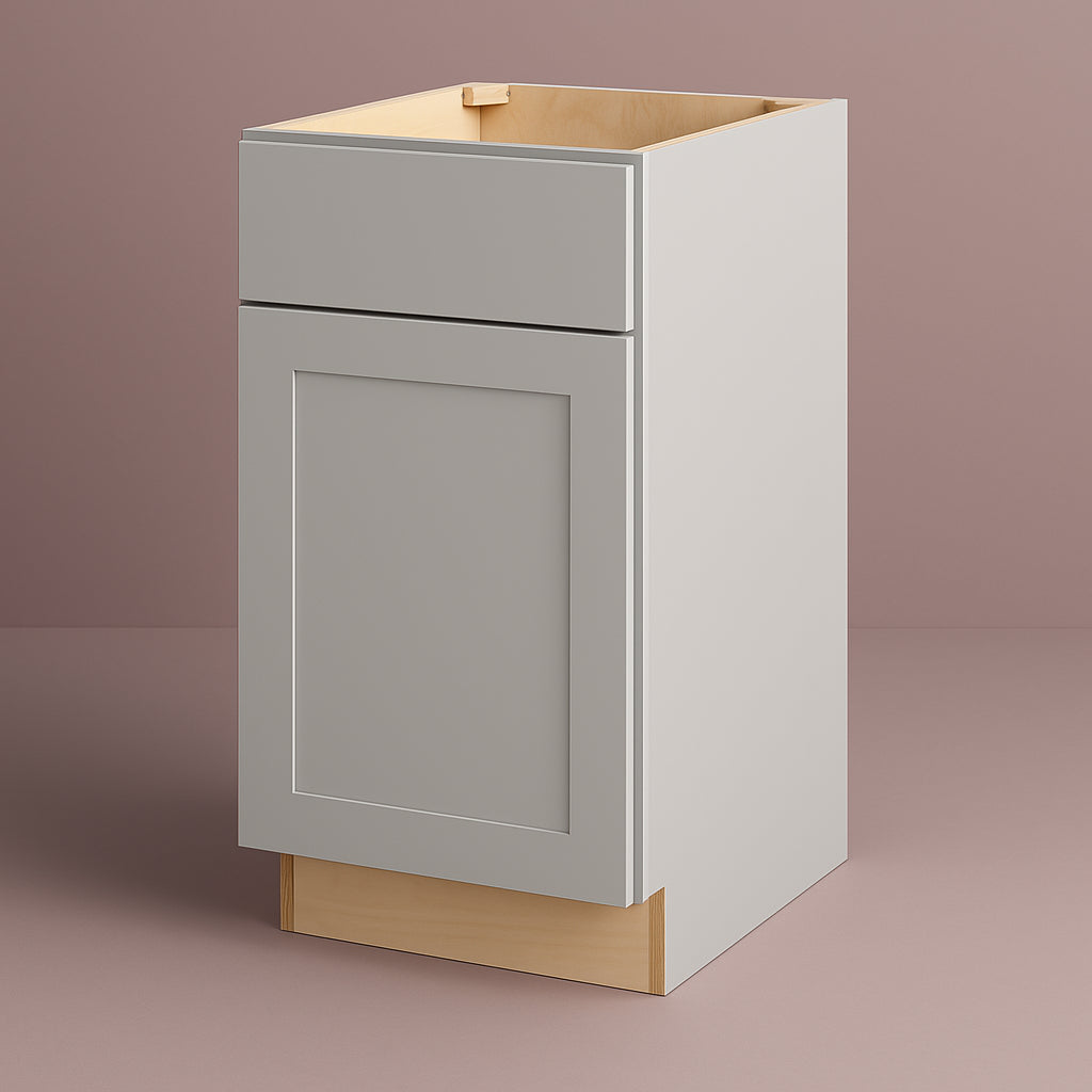 Hampton Bay Avondale 15 in. W x 24 in. D x 34.5 in. H Ready to Assemble Plywood Shaker Base Kitchen Cabinet in Dove Gray