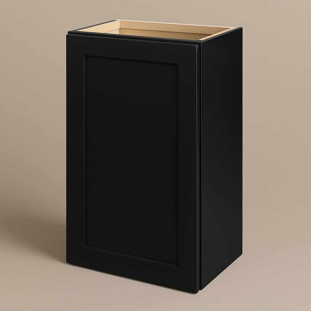 Hampton Bay Avondale 18 in. Shaker Wall Kitchen Cabinet in Raven Black