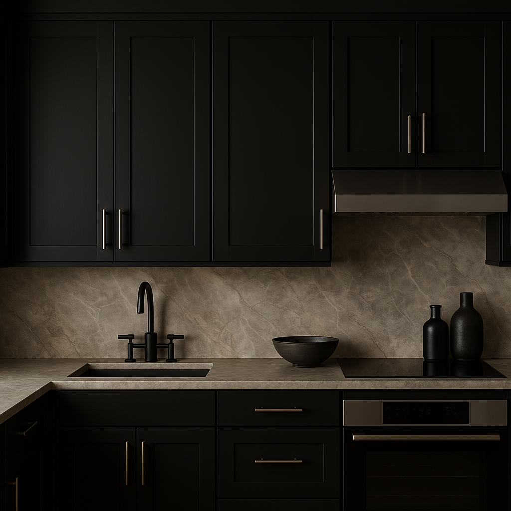 Hampton Bay Avondale 18 in. Shaker Wall Kitchen Cabinet in Raven Black