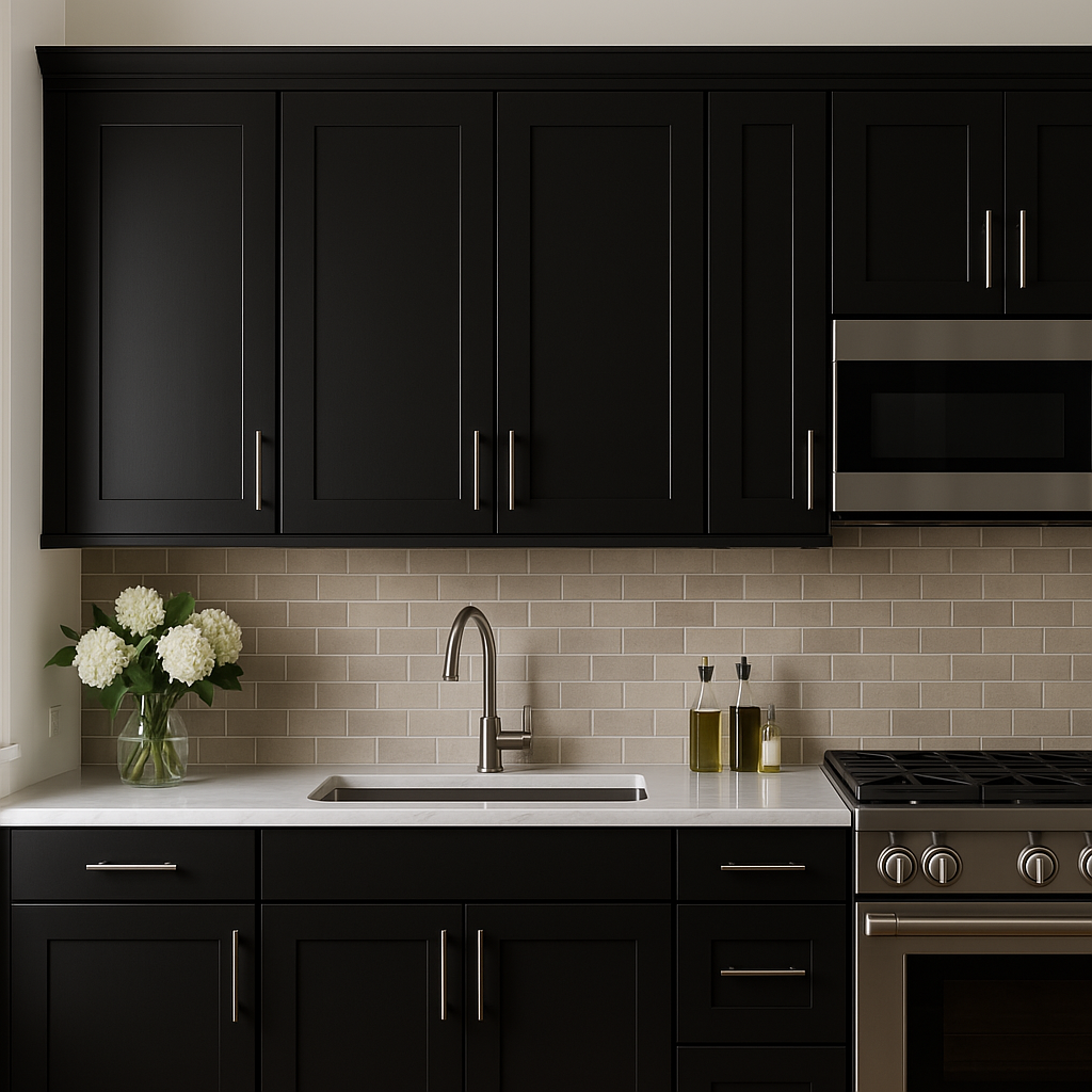 Hampton Bay Avondale Shaker Wall Kitchen Cabinet, 18 in. W x 12 in. D x 30 in. H, Raven Black