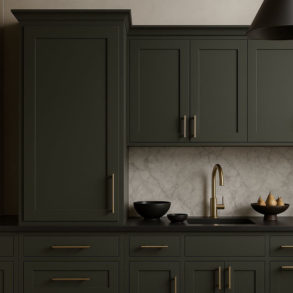Hampton Bay Avondale 24 in. W x 12 in. D x 36 in. H Plywood Shaker Wall Kitchen Cabinet in Fern Green