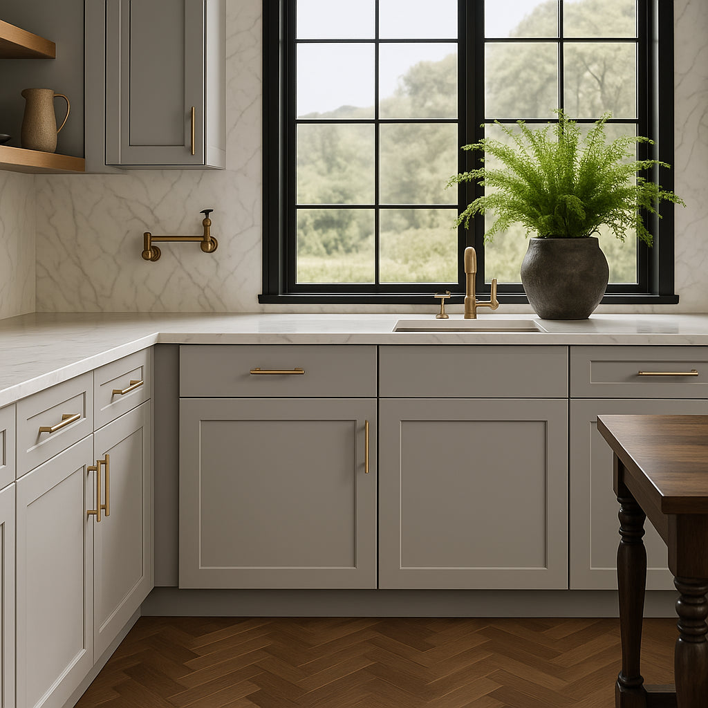 Hampton Bay Avondale 21 in. W x 24 in. D x 34.5 in. H Ready to Assemble Plywood Shaker Base Kitchen Cabinet in Dove Gray