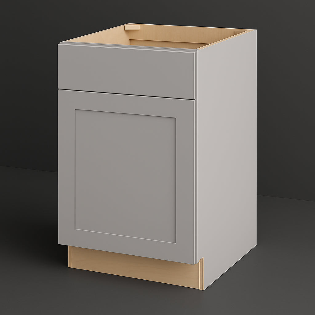 Hampton Bay Avondale 21 in. W x 24 in. D x 34.5 in. H Ready to Assemble Plywood Shaker Base Kitchen Cabinet in Dove Gray