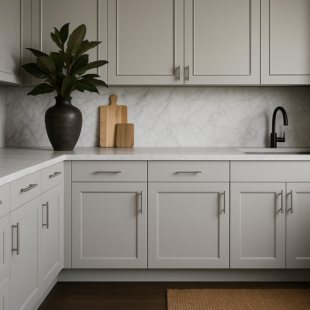Hampton Bay Avondale 21 in. W x 24 in. D x 34.5 in. H Ready to Assemble Plywood Shaker Base Kitchen Cabinet in Dove Gray