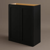 Hampton Bay Avondale 27 in. W x 12 in. D x 36 in. H Ready-to-Assemble Plywood Shaker Wall Kitchen Cabinet in Raven Black