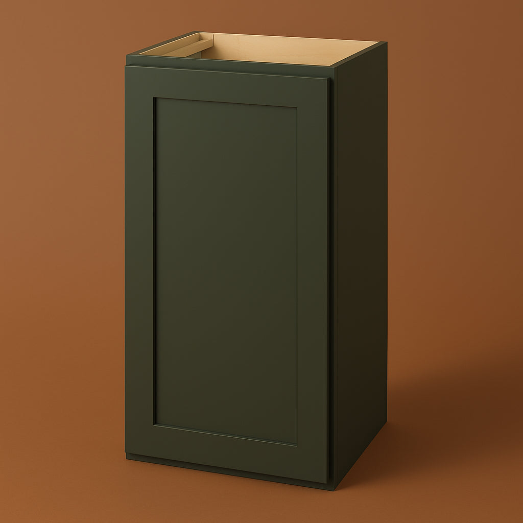 Hampton Bay Avondale 18 in. W x 12 in. D x 36 in. H Ready to Assemble Plywood Shaker Wall Kitchen Cabinet in Fern Green