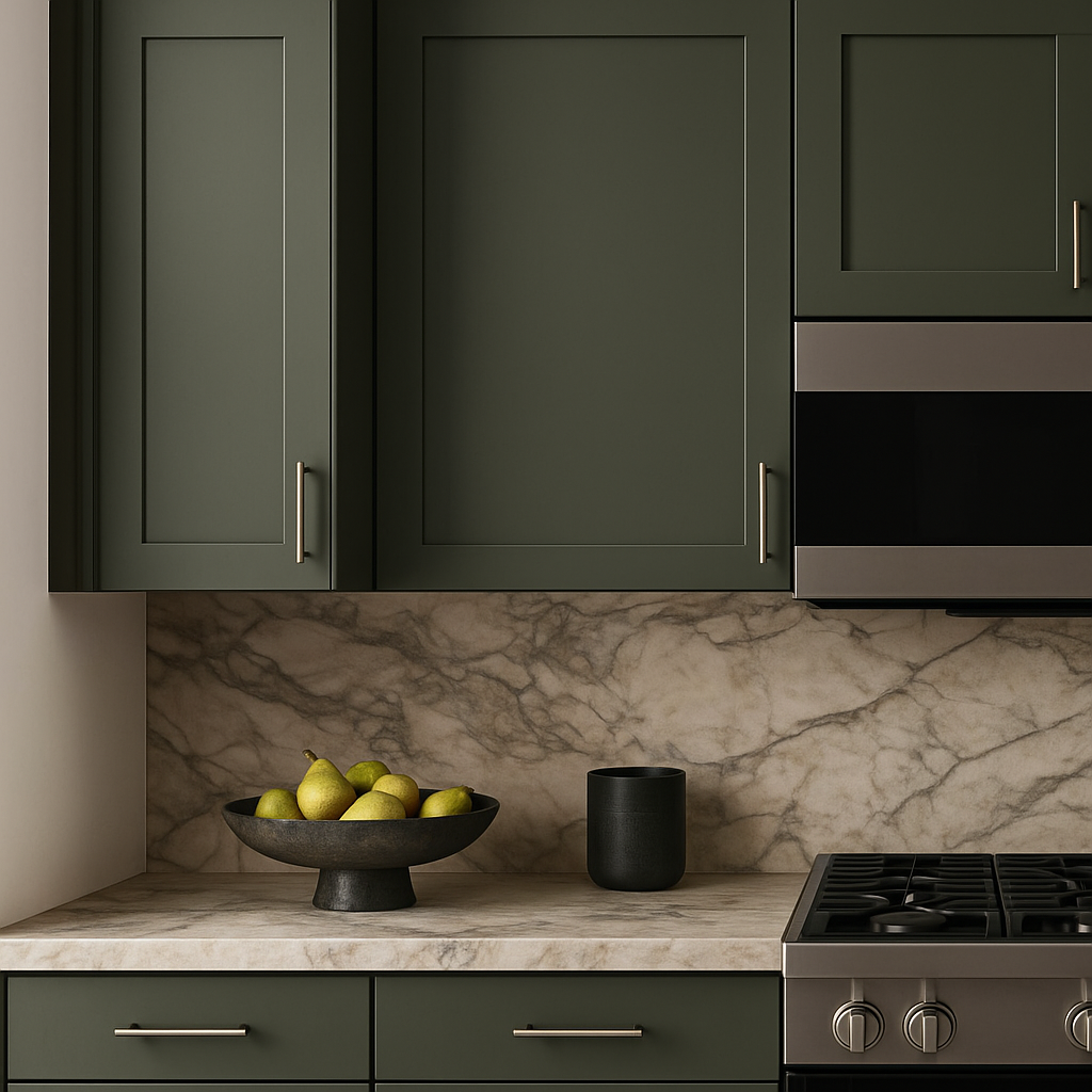 Hampton Bay Avondale 18 in. W x 12 in. D x 36 in. H Ready to Assemble Plywood Shaker Wall Kitchen Cabinet in Fern Green