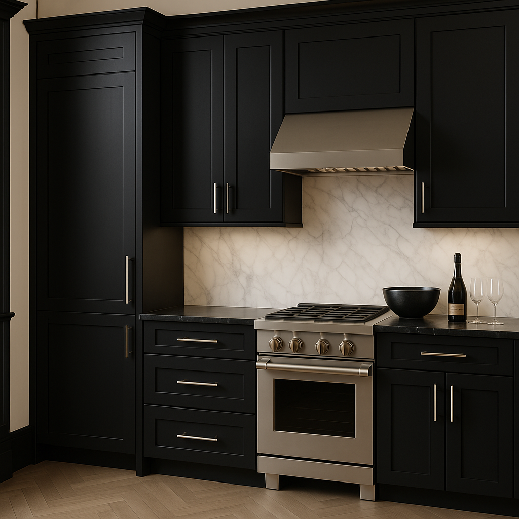 Hampton Bay Avondale Shaker Wall Kitchen Cabinet, 18 in. W x 12 in. D x 42 in. H, Raven Black