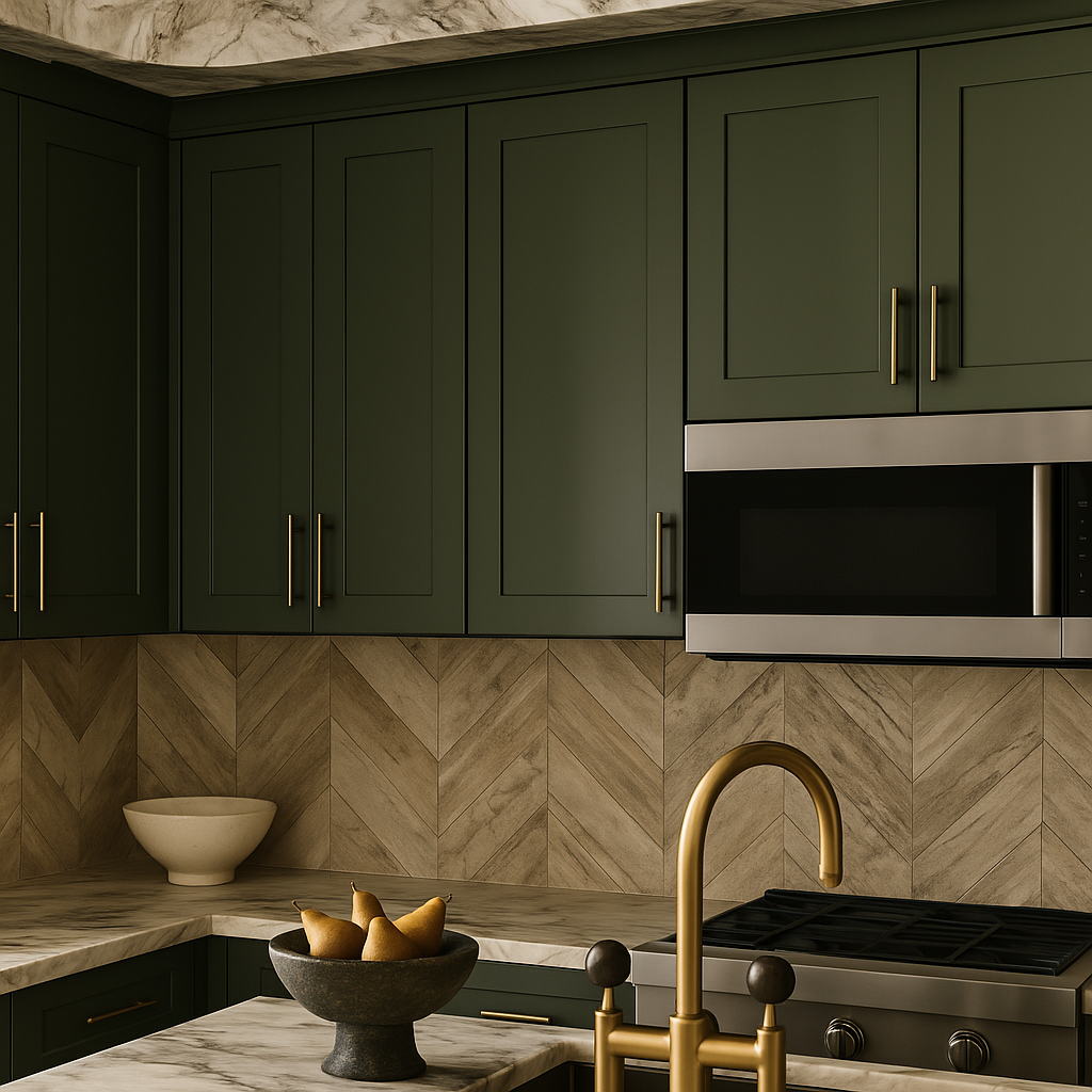 Hampton Bay Avondale Shaker Wall Kitchen Cabinet, 15 in. W x 12 in. D x 30 in. H, Fern Green
