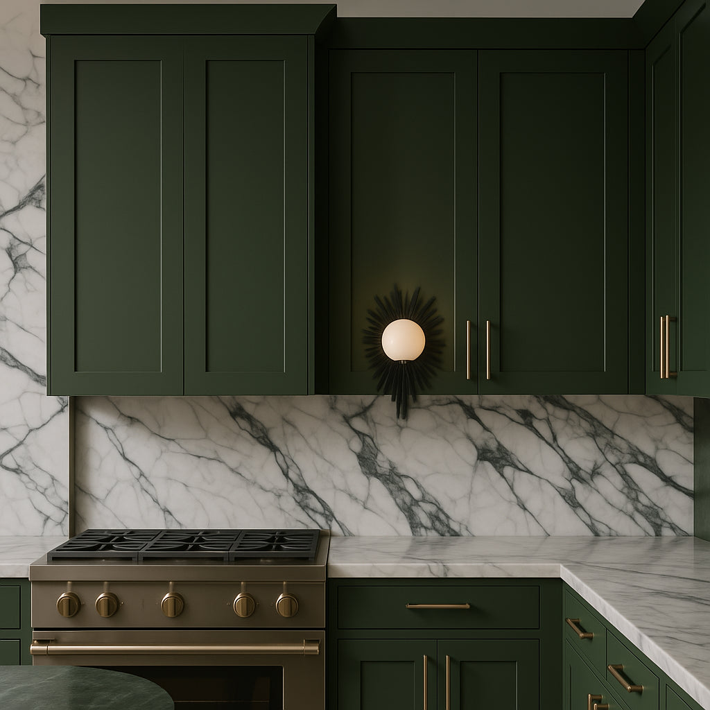 Hampton Bay Avondale 27 in. W x 12 in. D x 36 in. H Ready to Assemble Plywood Shaker Wall Kitchen Cabinet in Fern Green