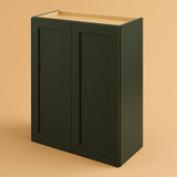 Hampton Bay Avondale 27 in. W x 12 in. D x 36 in. H Ready to Assemble Plywood Shaker Wall Kitchen Cabinet in Fern Green