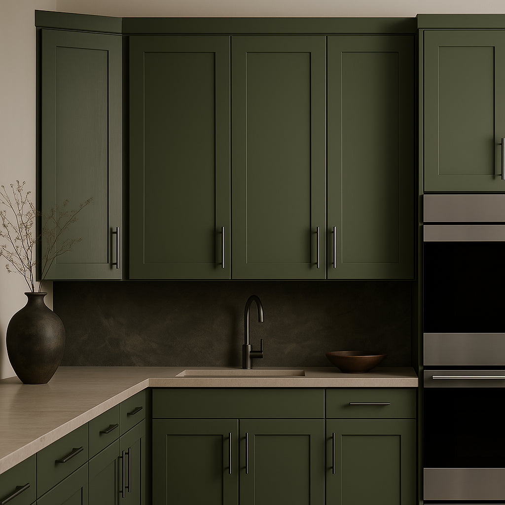 Hampton Bay Avondale 12" Fern Green Shaker Wall Cabinet