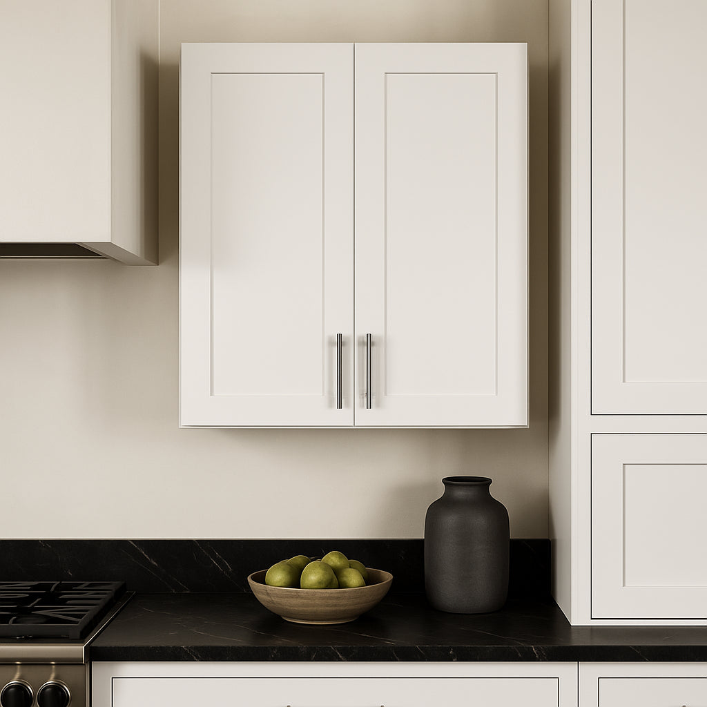 Hampton Bay Avondale 30 in. Alpine White Shaker Wall Kitchen Cabinet