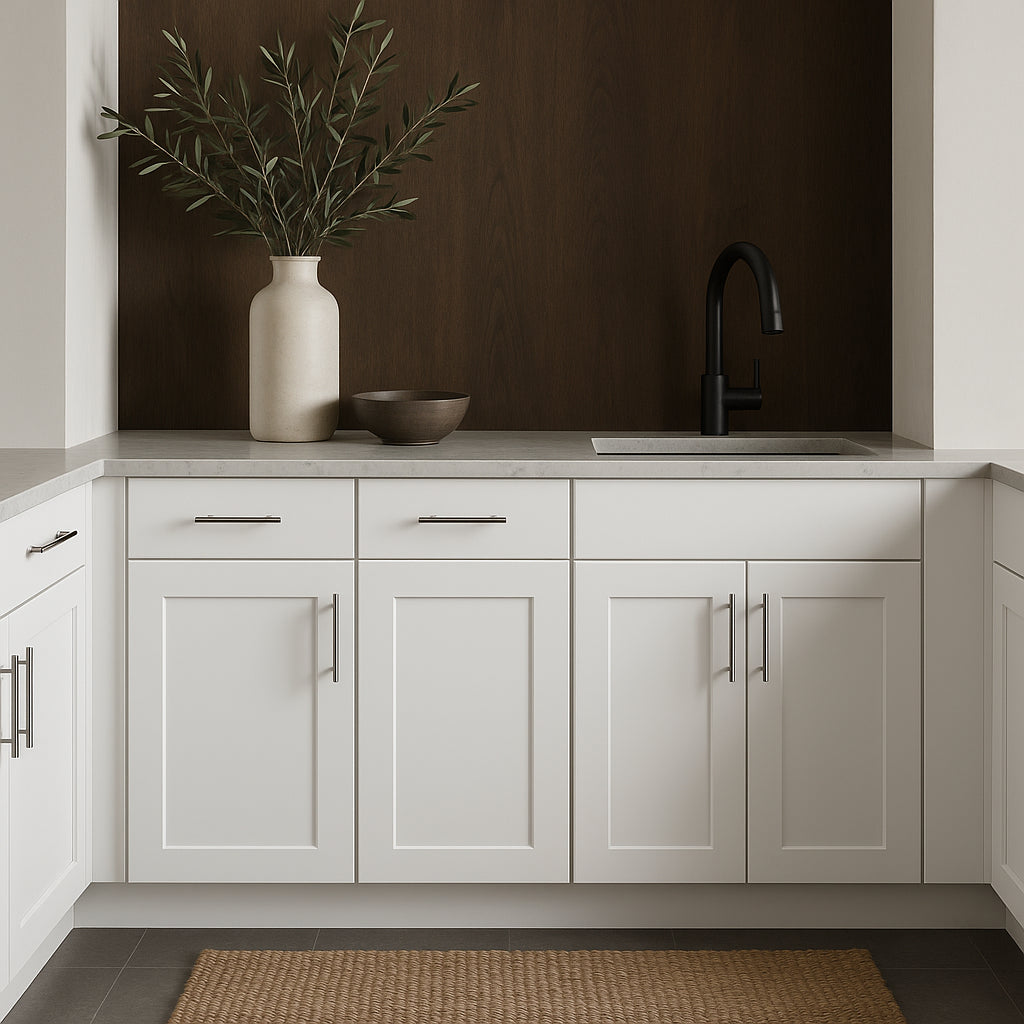 Hampton Bay Avondale Ready to Assemble Plywood Shaker Base Kitchen Cabinet in Alpine White